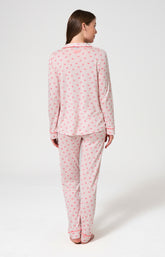 Pyjama Femme Kiss Manches longues Imprimé bisous rouge à lèvre 6