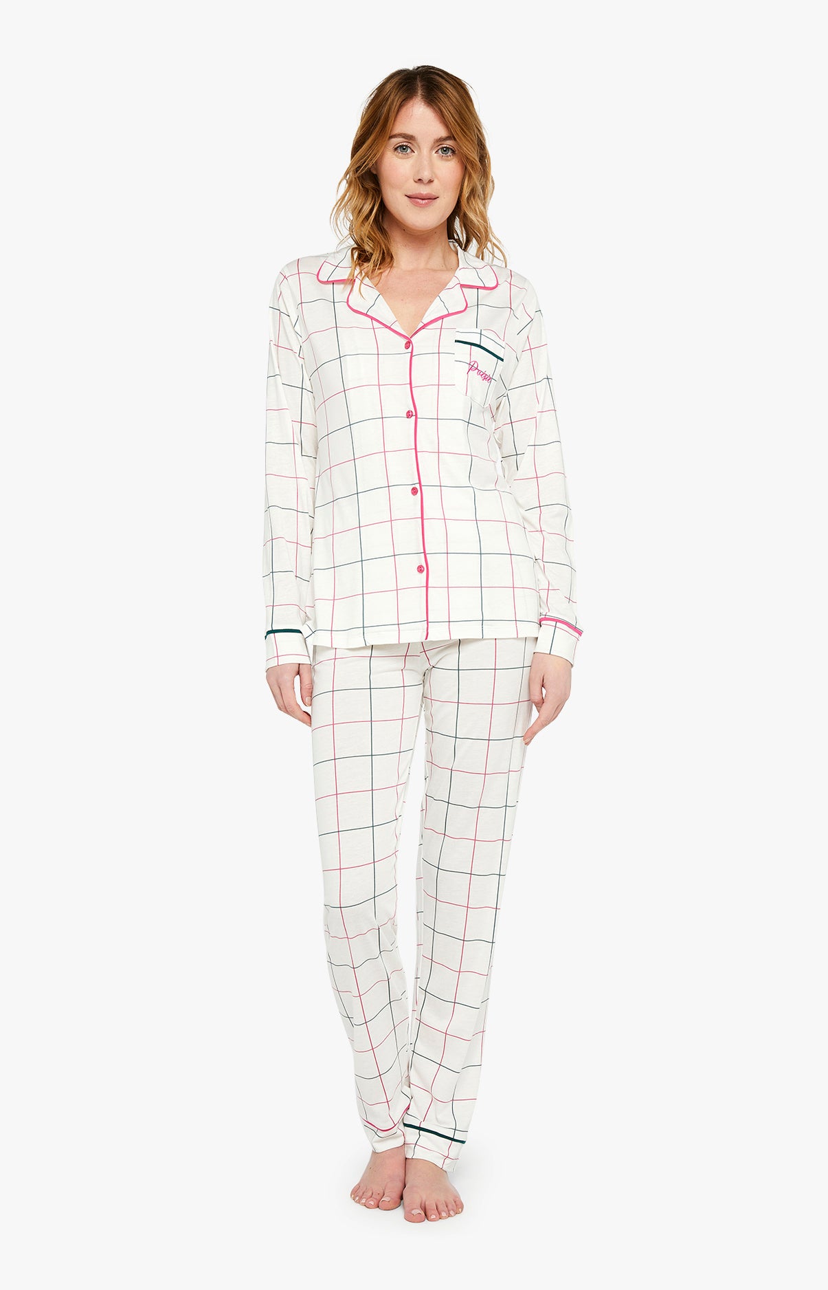 Pyjama boutonné - Carreaux Lila 1