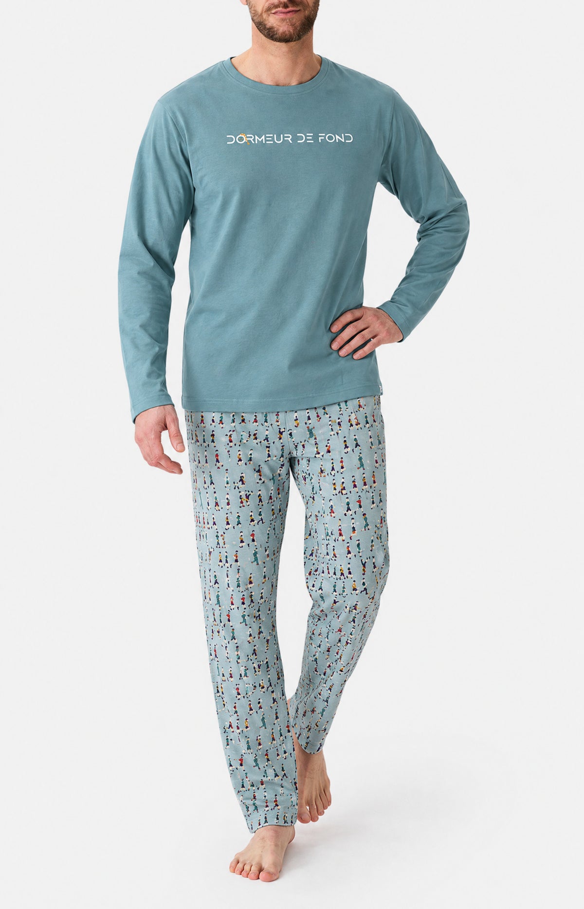 Pyjama en jersey de coton Homme Dormeur de fond ciel 1