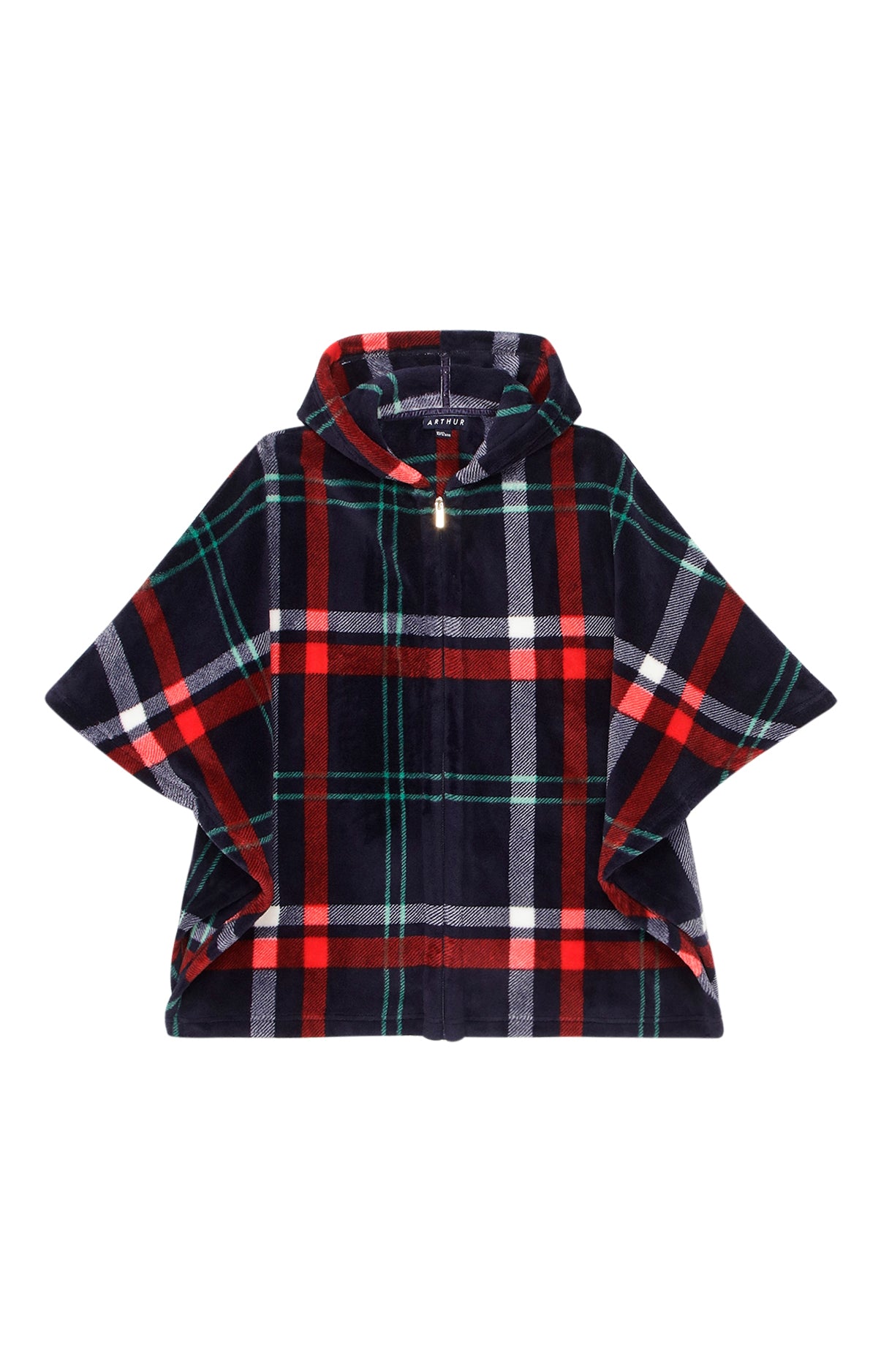 Poncho Enfant Carreaux Hugo Marine 3