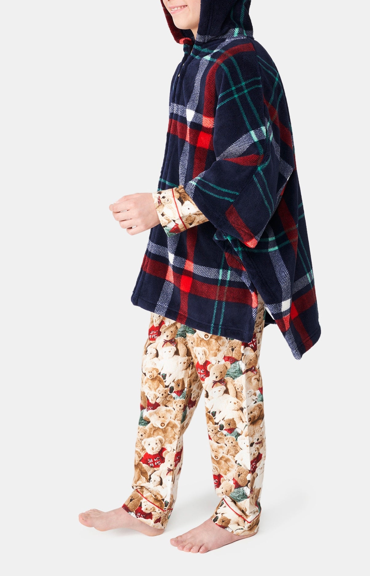 Poncho Enfant Carreaux Hugo Marine 4