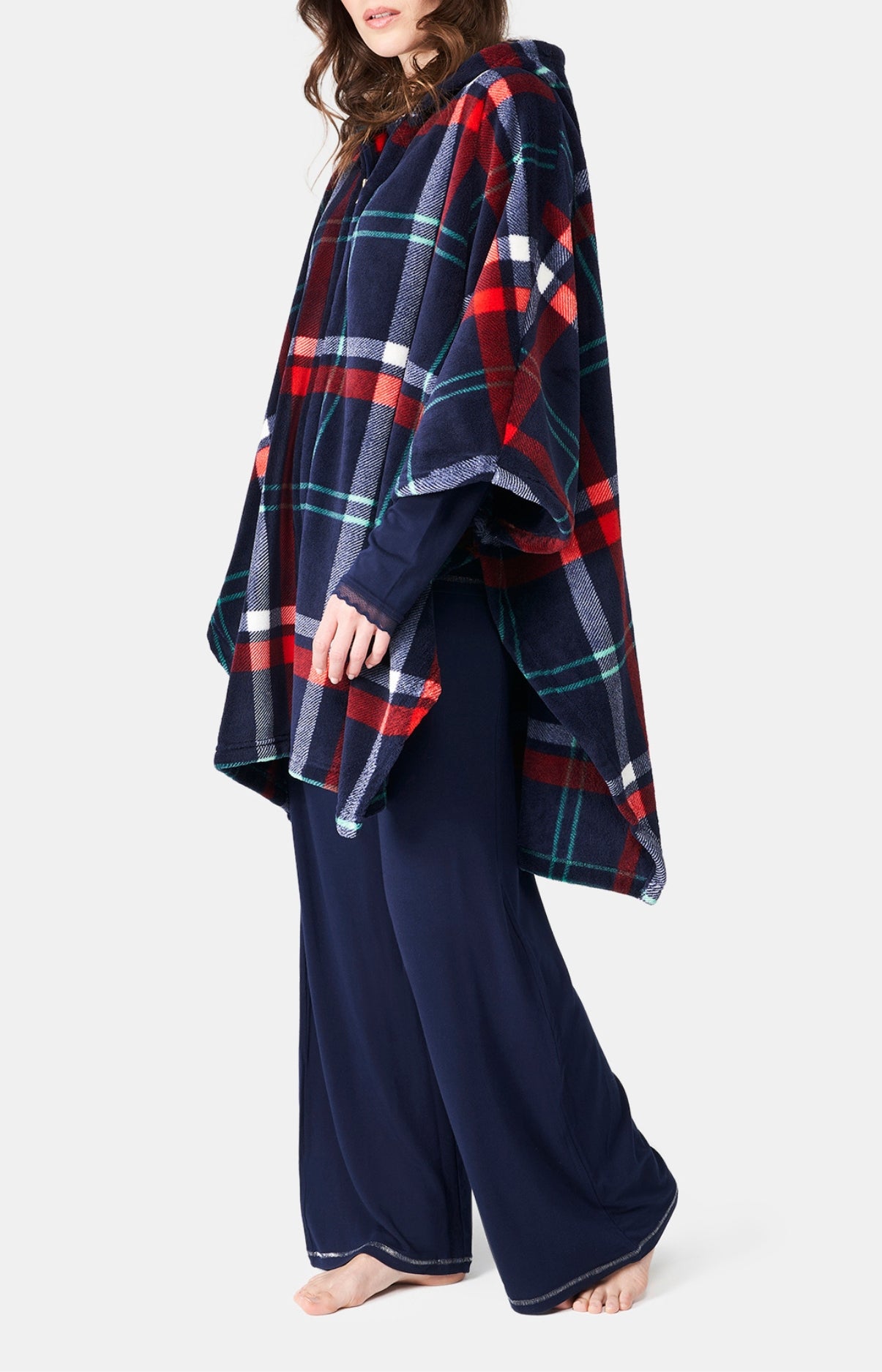 Poncho Enfant Carreaux Hugo Marine 6