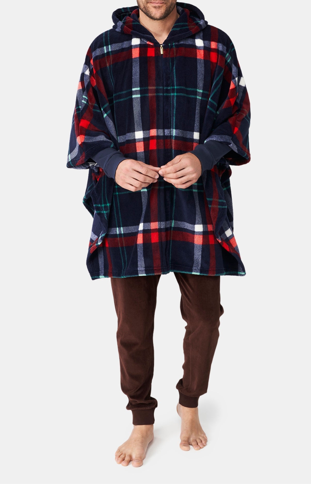 Poncho Enfant Carreaux Hugo Marine 4