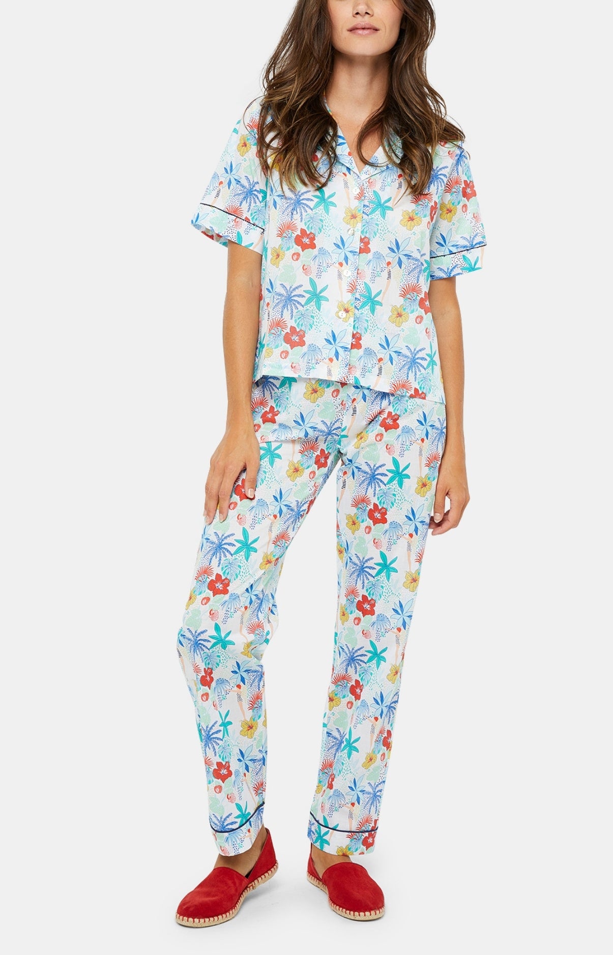 Arthur Pyjamas Pyjama boutonné Tahiti | Pyjamas longs femme – Arthur