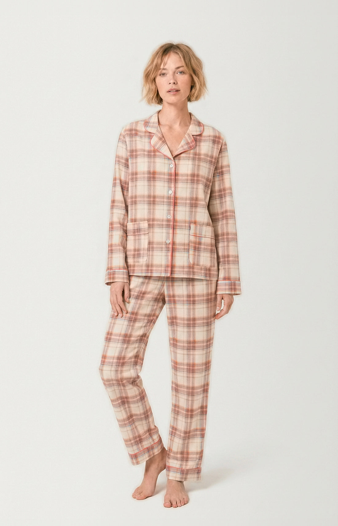 Pyjama boutonné en flanelle de coton - Alix