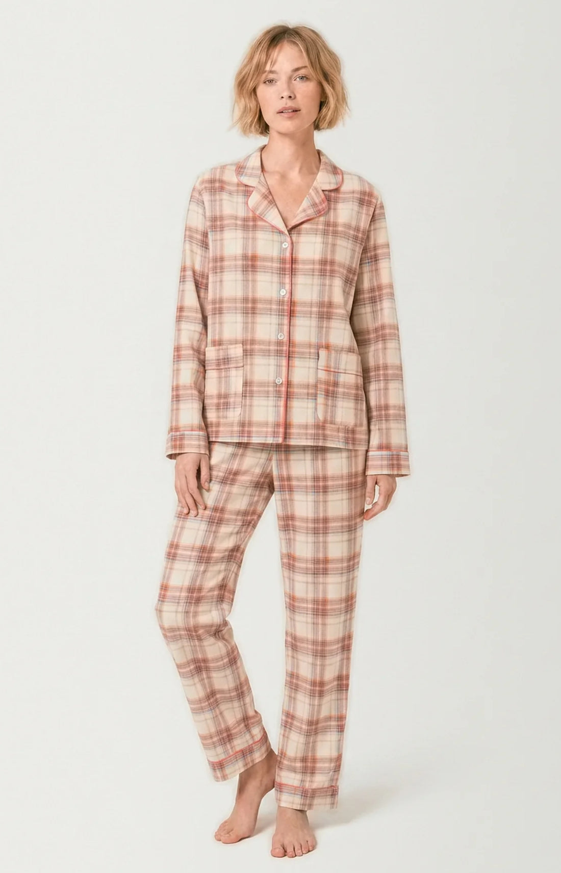 Pyjama boutonné en flanelle de coton - Alix