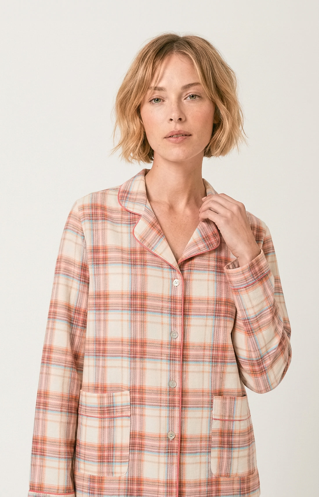 Pyjama boutonné en flanelle de coton - Alix