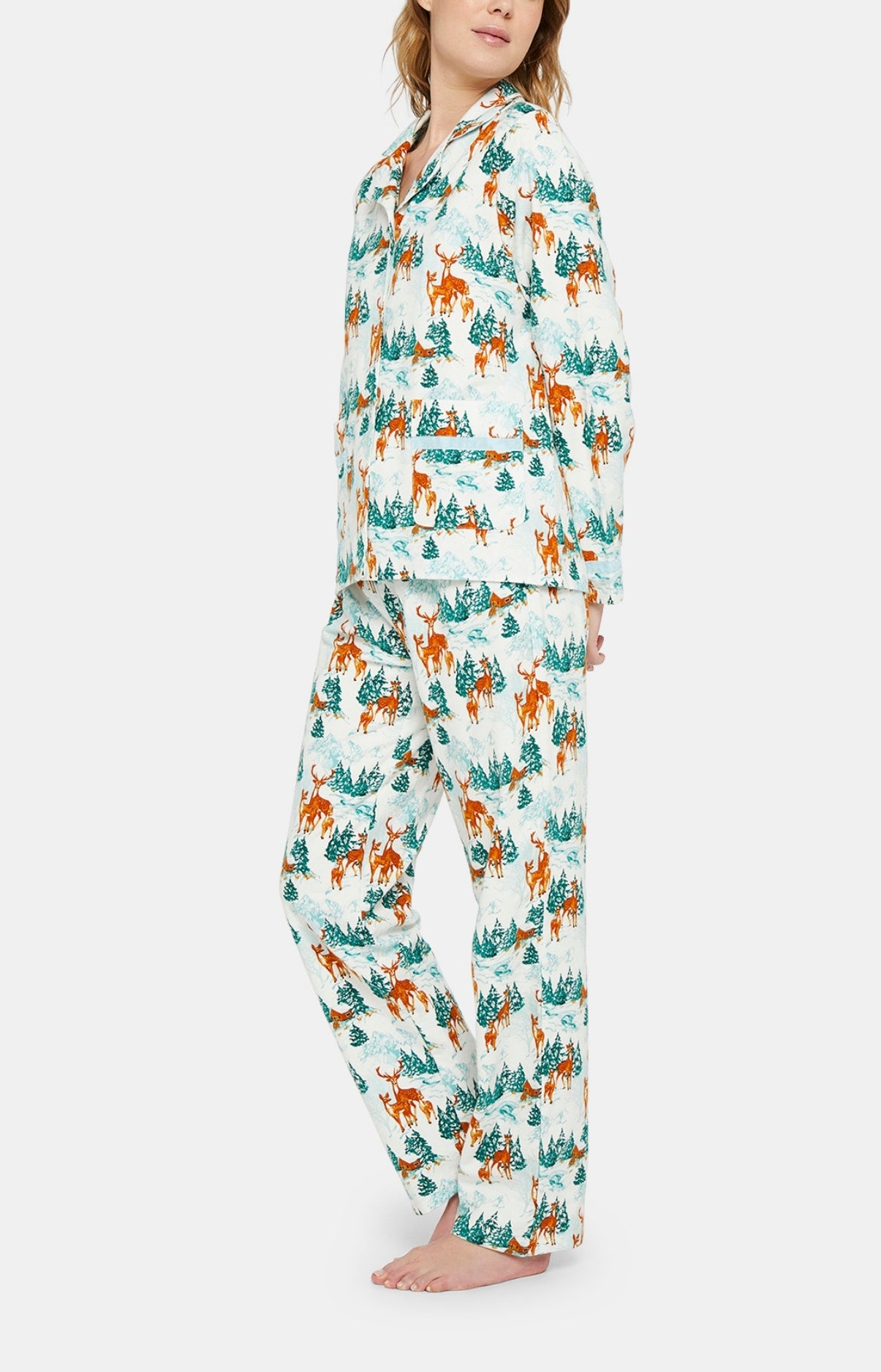 Pyjama Femme 2 Pièces Cardigan + Pantalon – Manches Longues, Boutons, Tissu Léger Doux – Pour Nuit, Détente, Maison