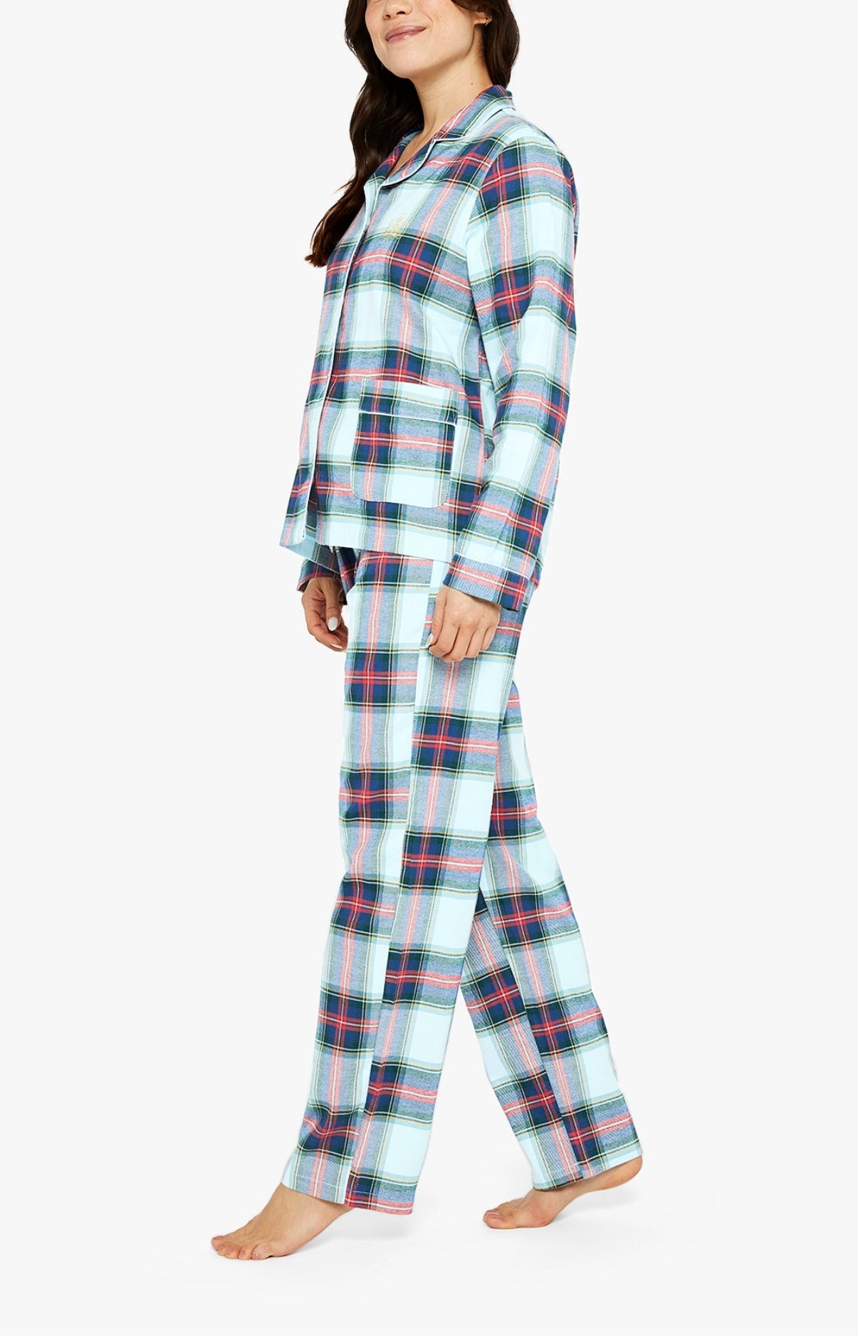 Pyjama long boutonné Femme Logan Glace Bleu 2