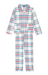 Pyjama long boutonné Femme Logan Blanc et Ivoire 3
