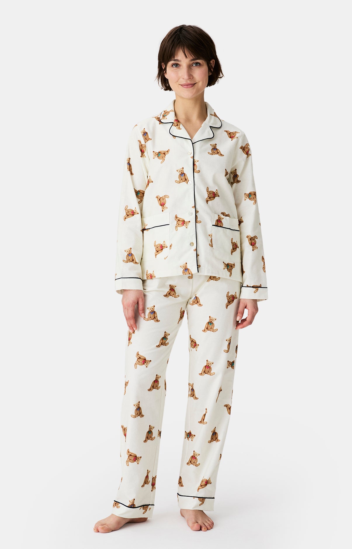 Arthur Pyjamas Pyjama boutonné Old Teddy - Pyjamas longs femme – Arthur