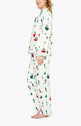 Pyjama boutonné Femme Mont Pyjama Blanc 4