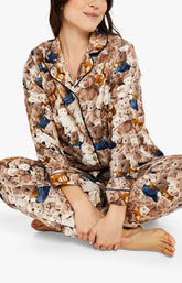 Pyjama long Femme Pilou boutonné Teddy 40 ans Beige et Marron 5