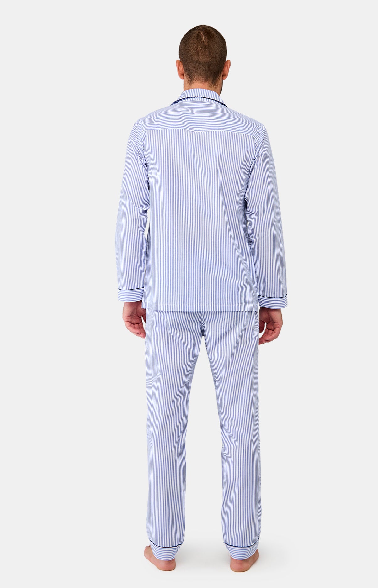 Pyjama boutonné Homme Rayure bleue 7