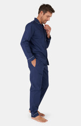 Pyjama long boutonné Homme Tradi Marine 11