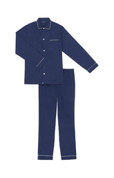 Pyjama long boutonné Homme Tradi Marine 9