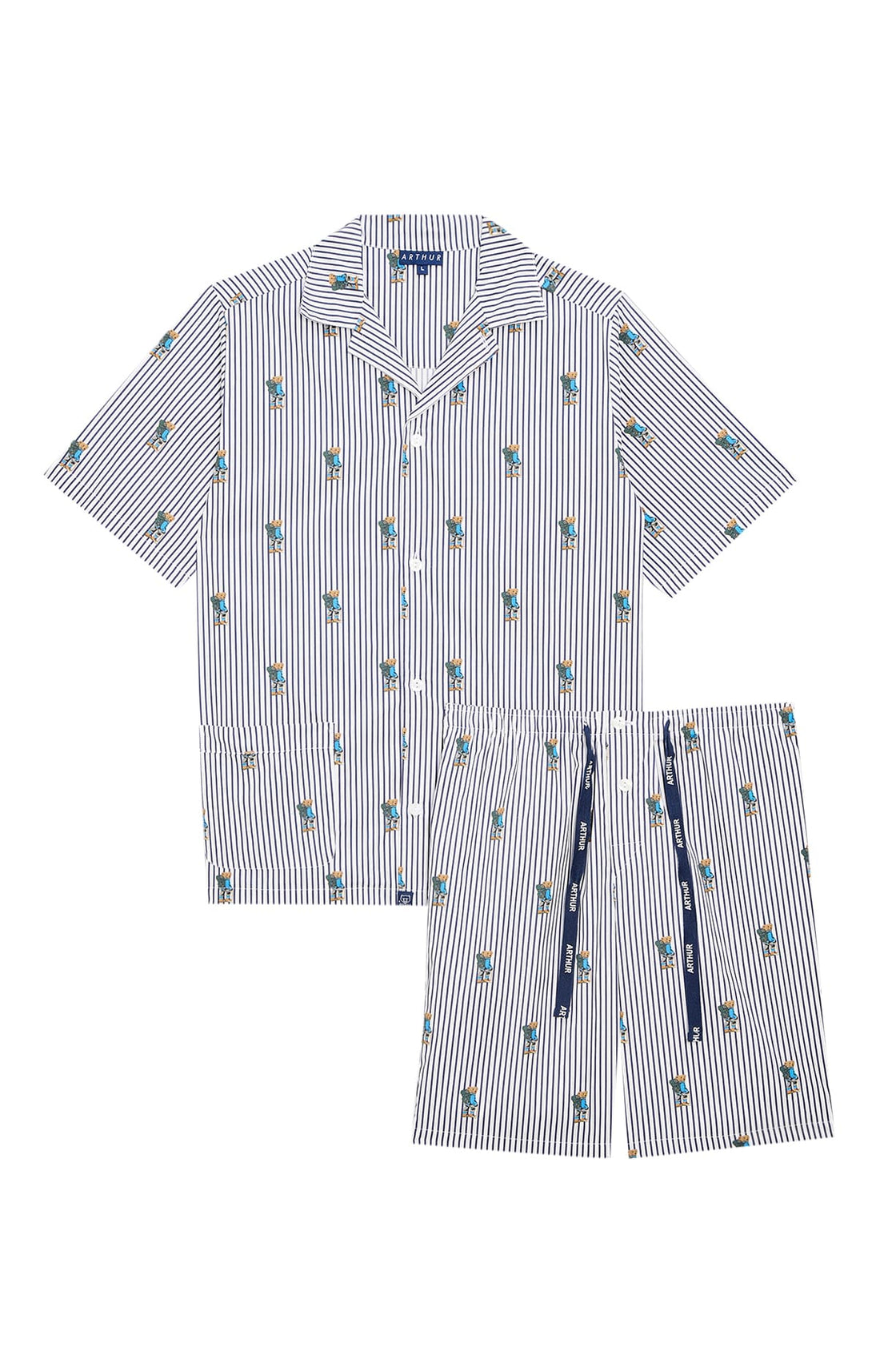 Pyjama court Boutonné Randormeur - Marine 3