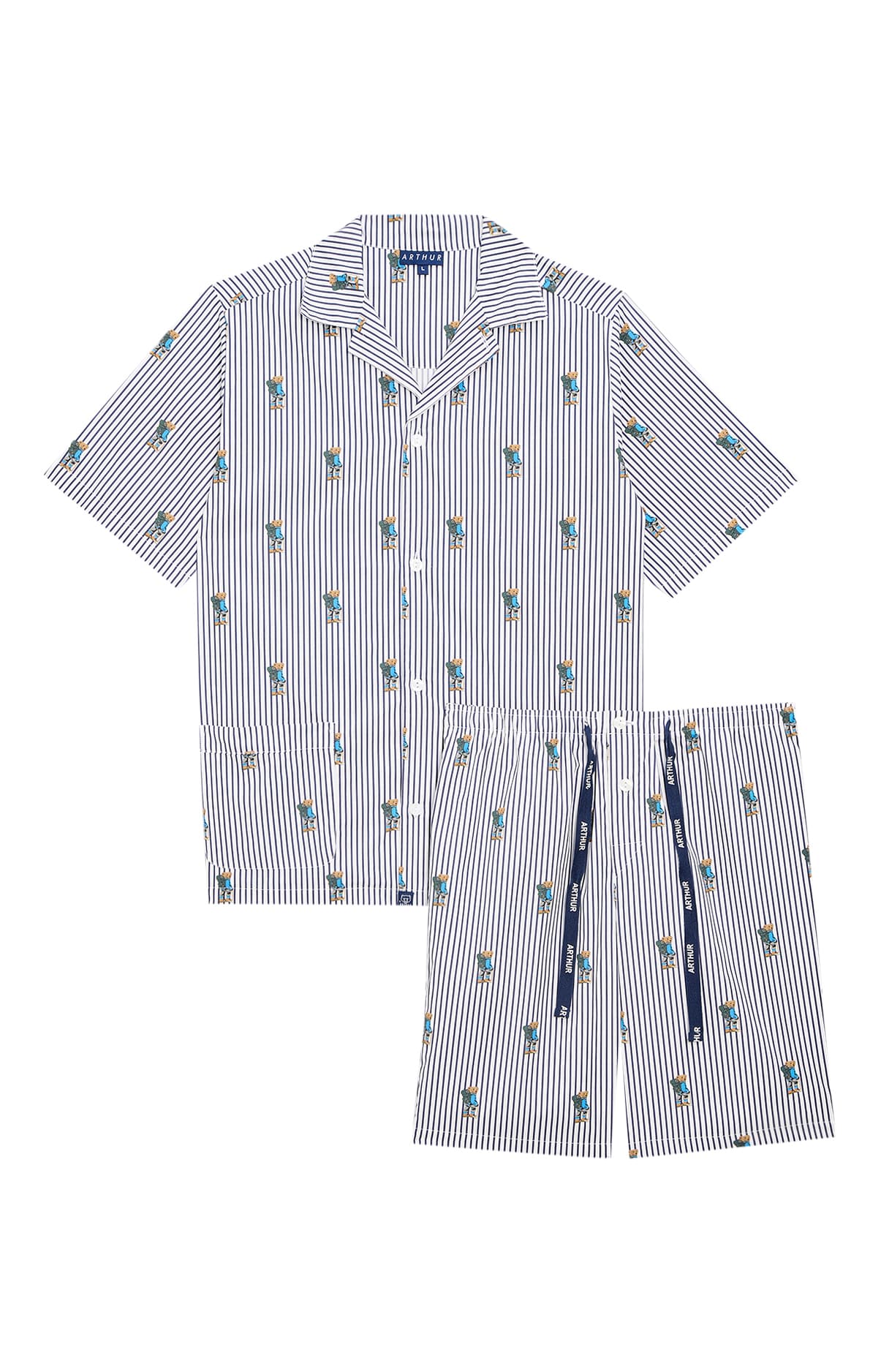 Pyjama court Boutonné Randormeur - Marine 3