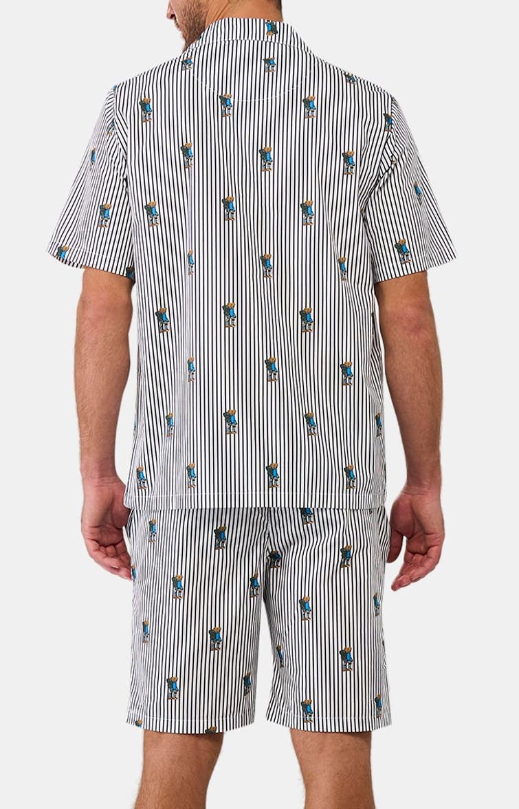 Pyjama court Boutonné Randormeur - Marine 5