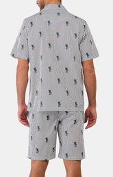 Pyjama court Boutonné Randormeur - Marine 5