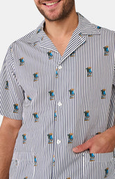 Pyjama court Boutonné Randormeur - Marine 1
