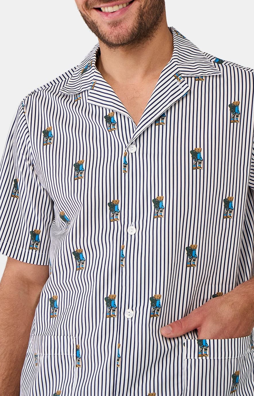 Pyjama court Boutonné Randormeur - Marine 1
