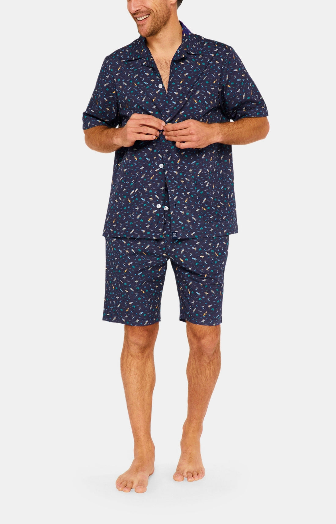 Pyjashort boutonné Homme California Marine 1