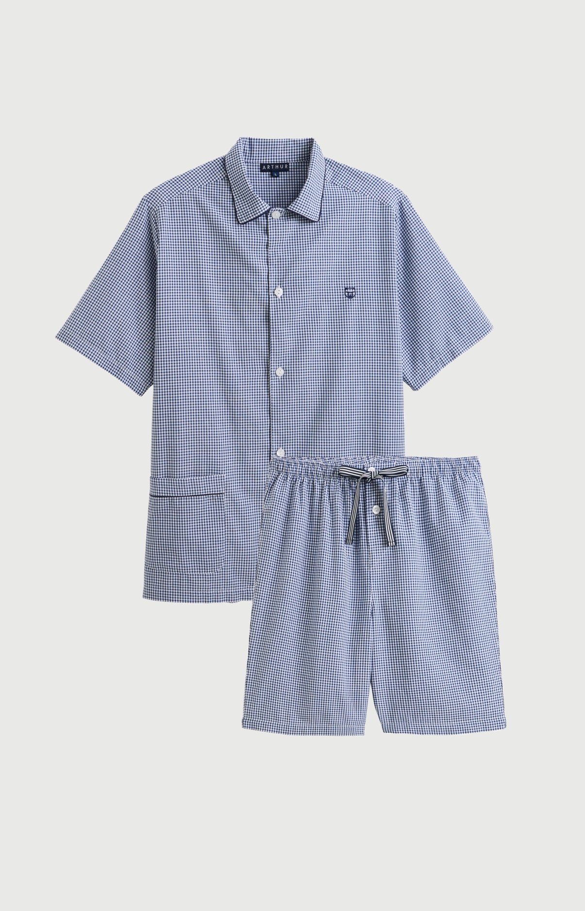 Pyjama Homme Vichy Manches courtes Imprimé petits carreaux 3