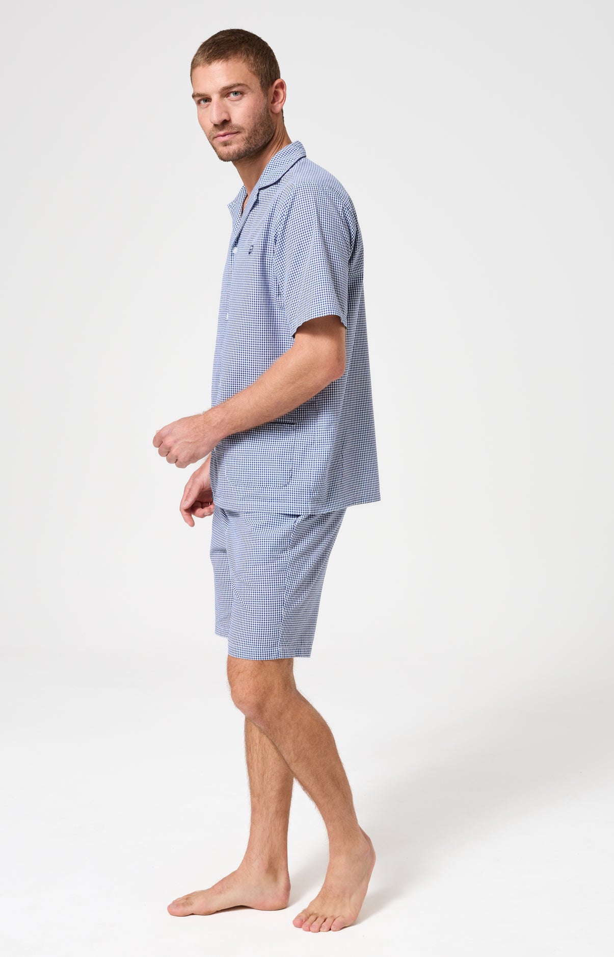 Pyjama Homme Vichy Manches courtes Imprimé petits carreaux 4