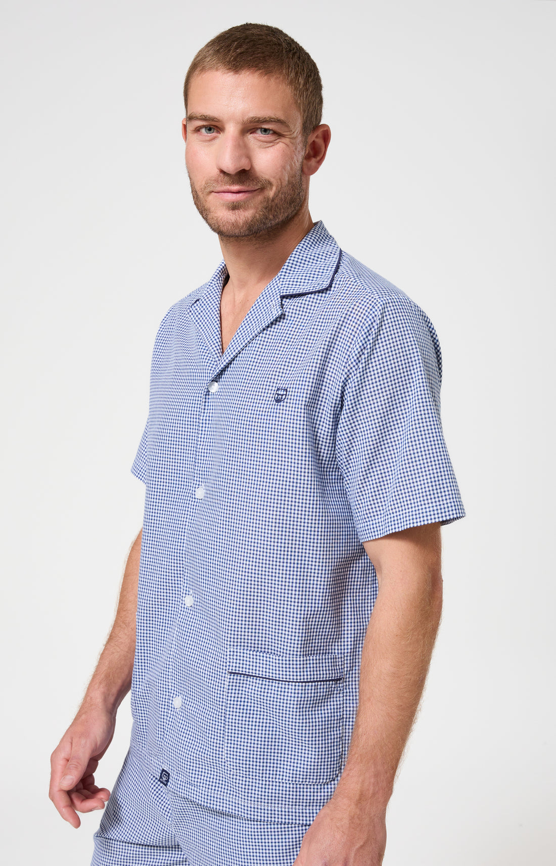 Pyjama Homme Vichy Manches courtes Imprimé petits carreaux 2