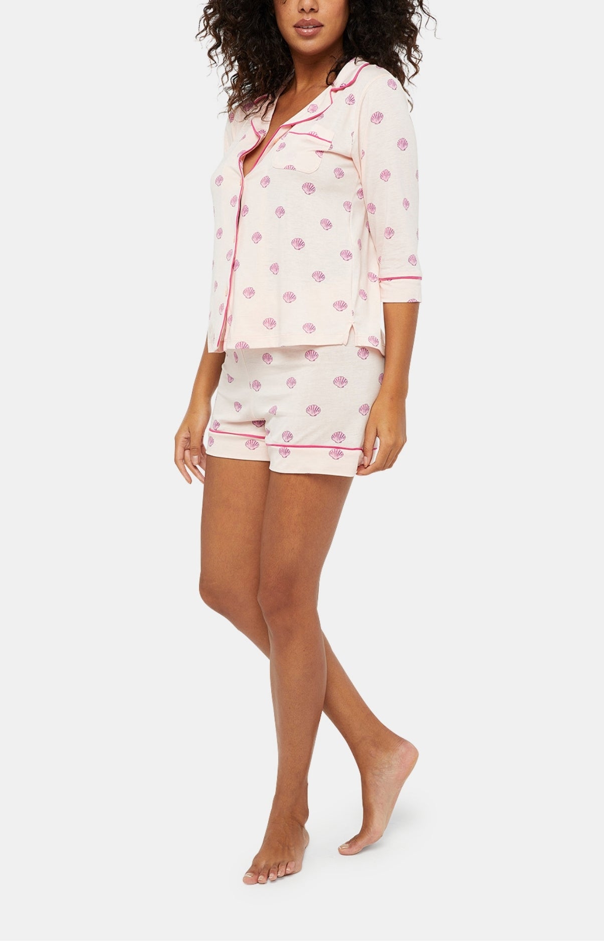 Pyjama court boutonné - Coquillage