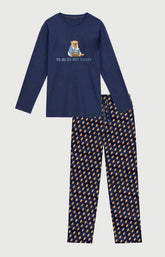 Pyjama en jersey de coton épais Homme To be or not rugby marine 3