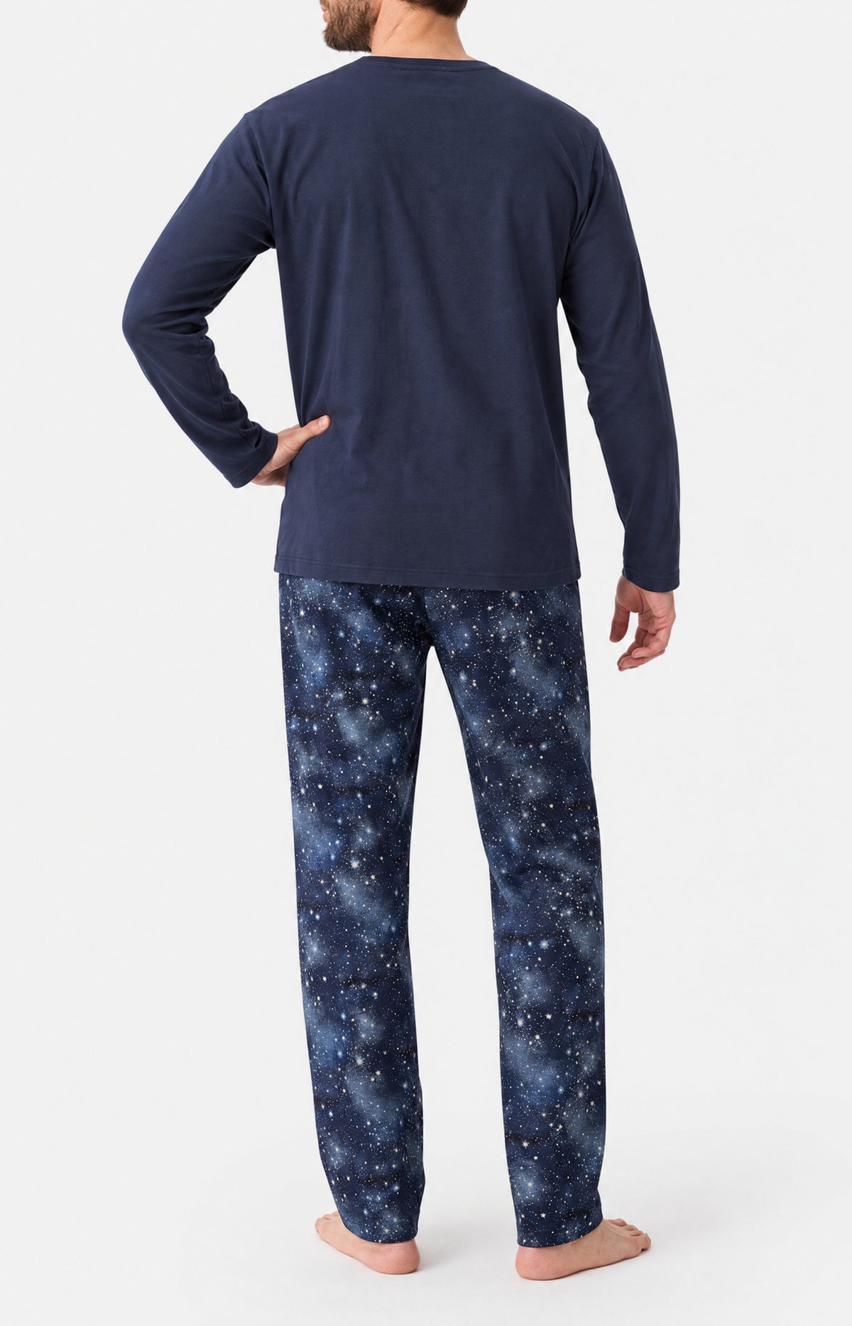 Pyjama en jersey de coton épais Homme Dans la lune nuit 4