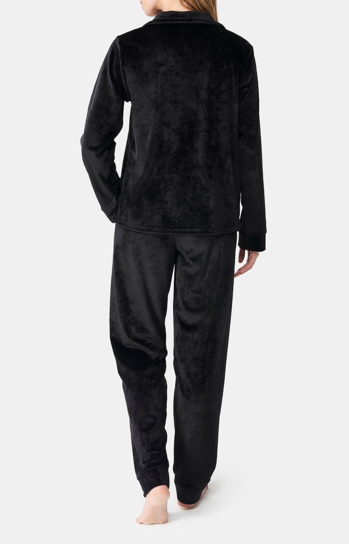 Pyjama long boutonné Femme Velvet chic Noir 6