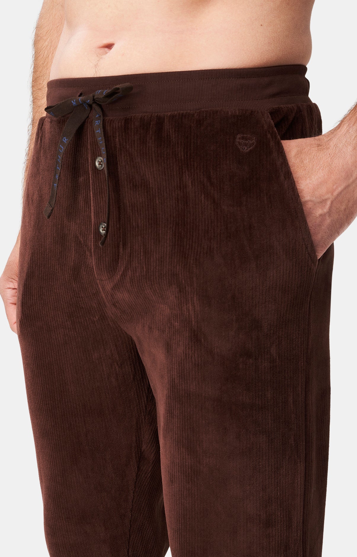 Pantalon Homme Velvet cotelé Beige et Marron 2