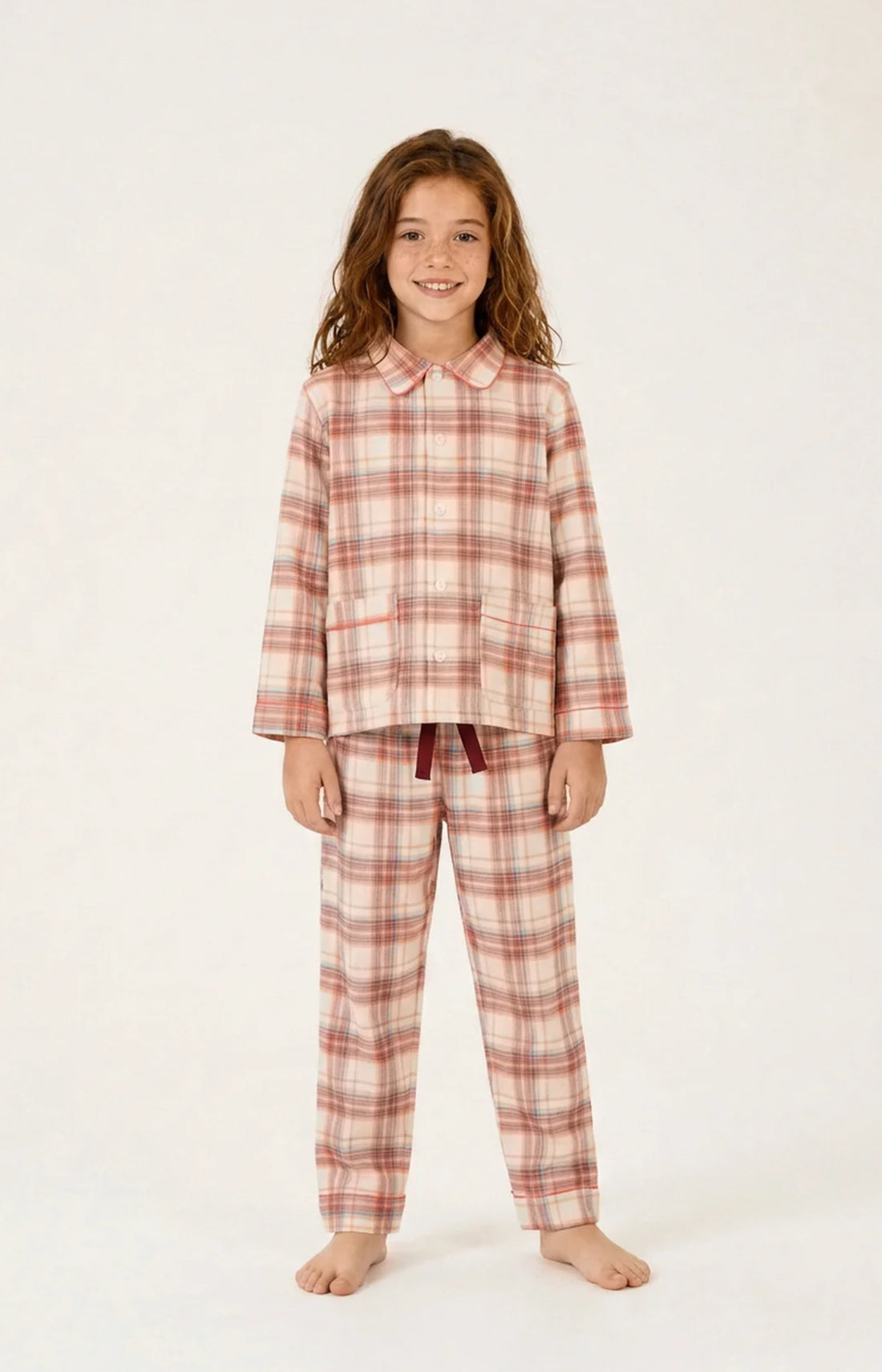 Pyjama boutonné enfant en flanelle de coton - Alix