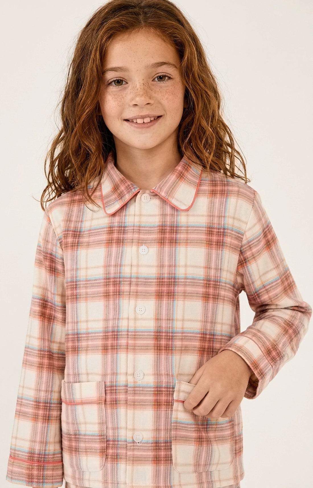 Pyjama boutonné enfant en flanelle de coton - Alix