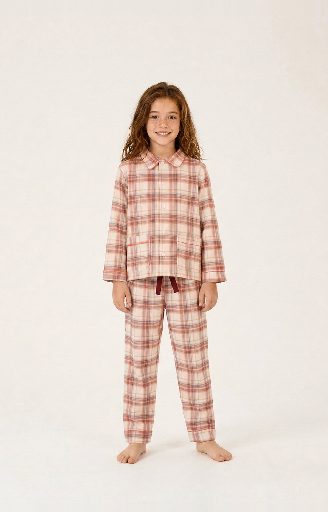 Pyjama boutonné enfant en flanelle de coton - Alix