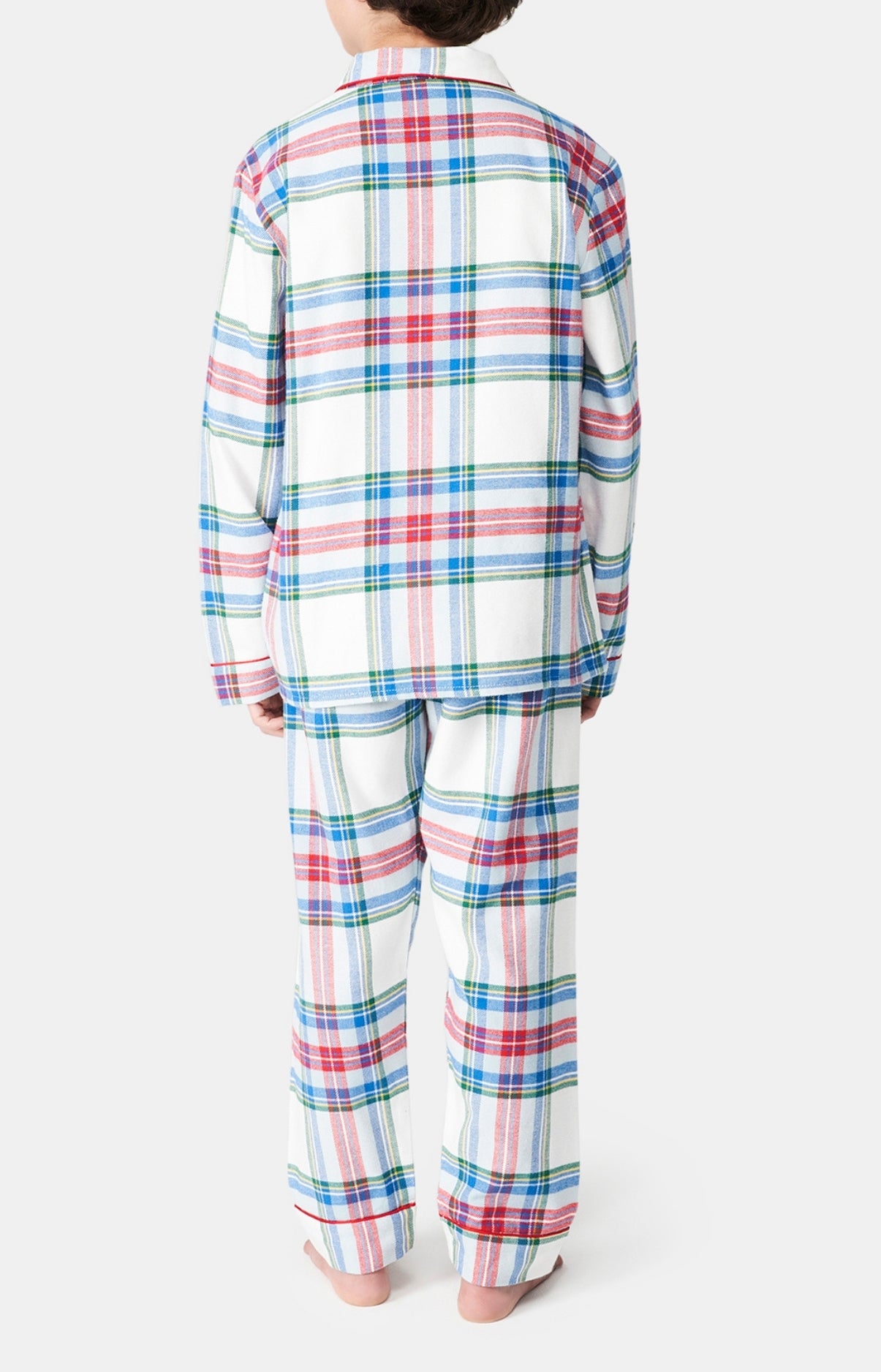 Pyjama long boutonné Enfant Logan Blanc et Ivoire 6