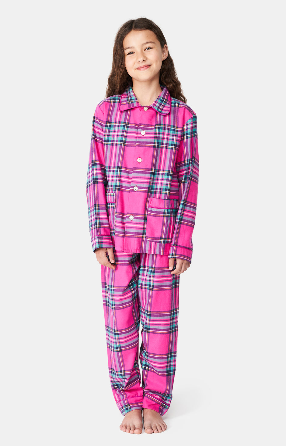 YOPTOP Ensemble de Pyjama en Flanelle Polaire pour Filles Tout-Petits 2 Pcs, Vêtements de Nuit en Flanelle d'Hiver, Pyjamas d'Automne, Vêtements de Détente, Hauts et Pantalons Chauds, Bleu, 5-6 Ans
