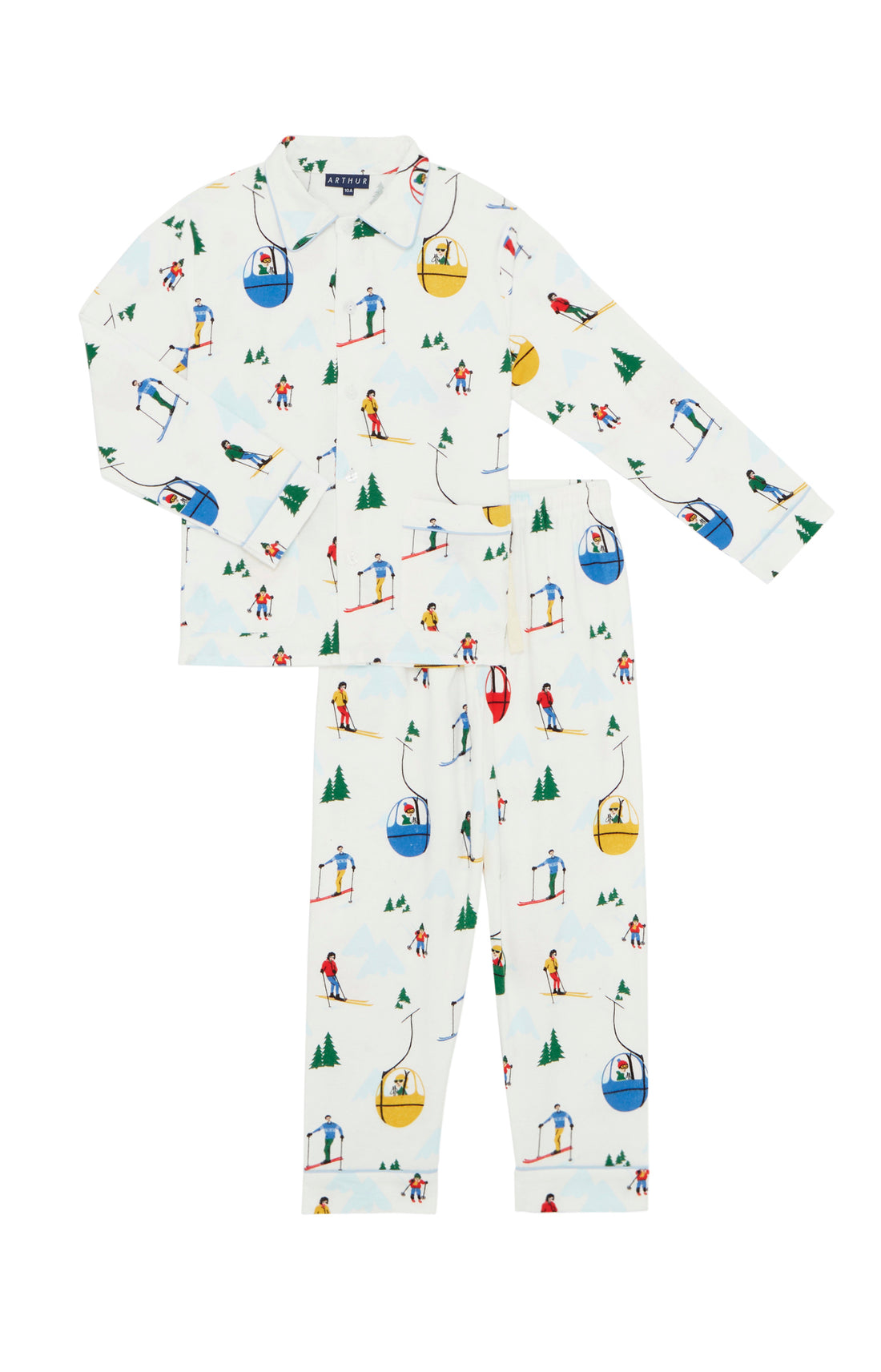 Pyjama long boutonné Enfant Mont Pyjama Blanc et Ivoire 2