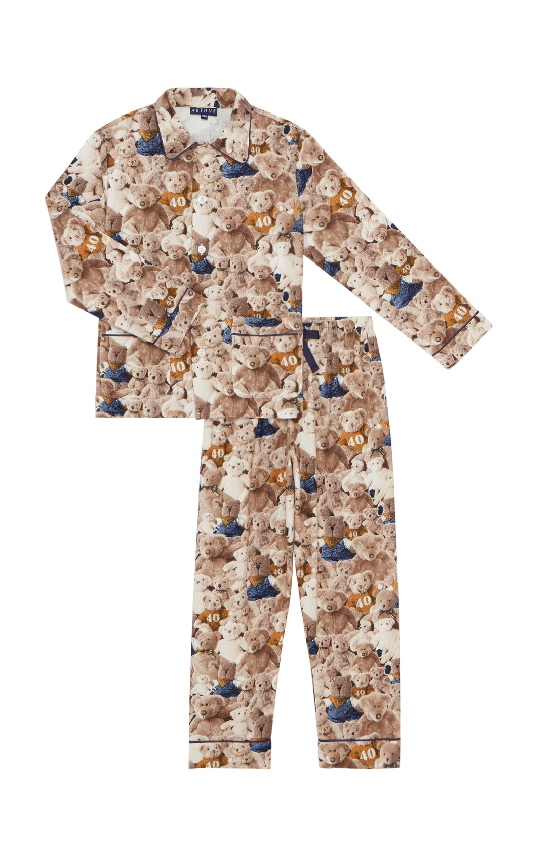 Pyjama boutonné Enfant Teddy 40 ans Beige et Marron 2