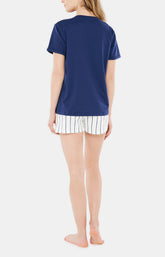 Pyjashort Femme Roland Garros Blanc et Ivoire 4