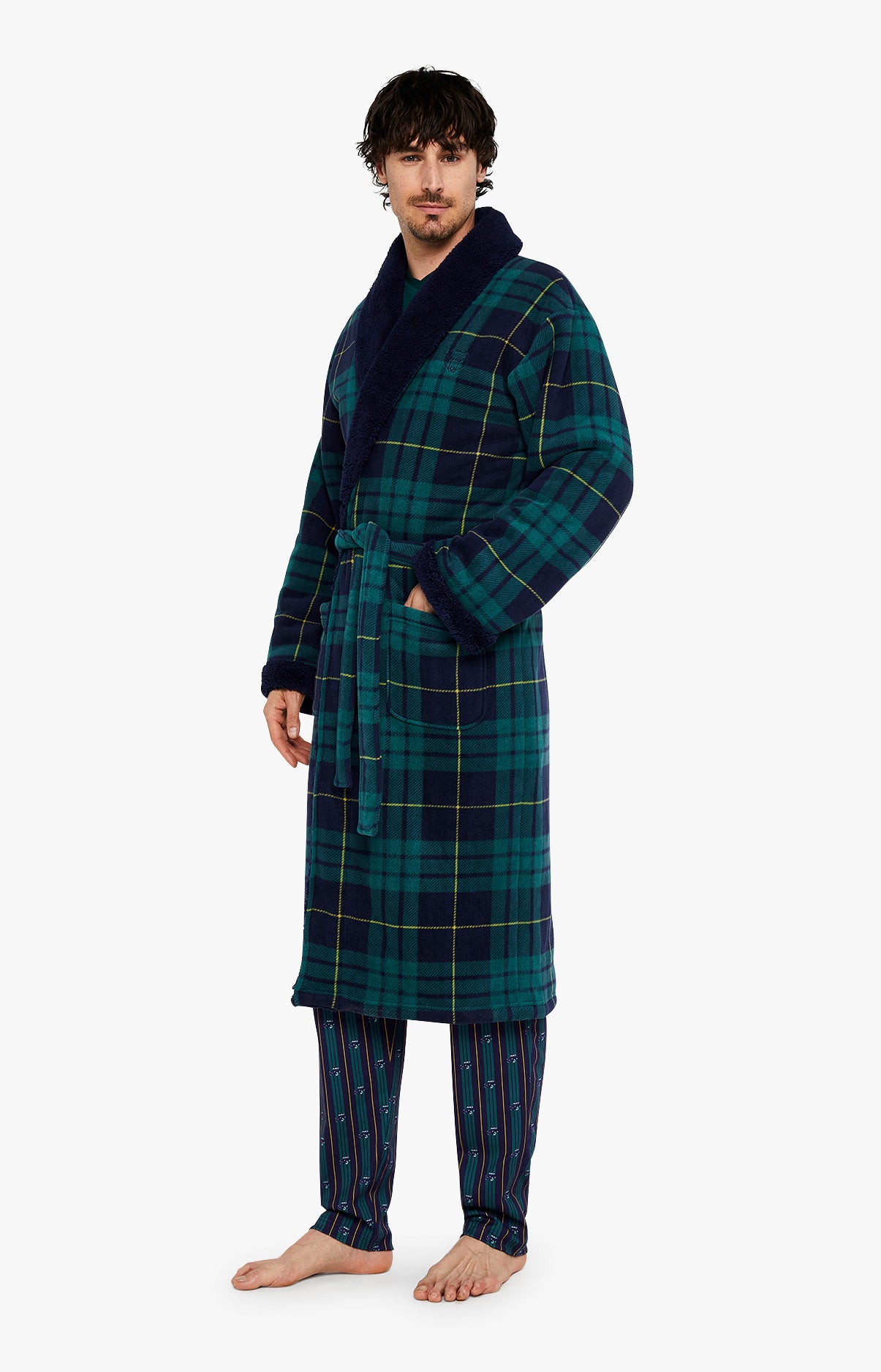 Robe de chambre polaire Ecossais | Robes de chambre homme �?? Arthur