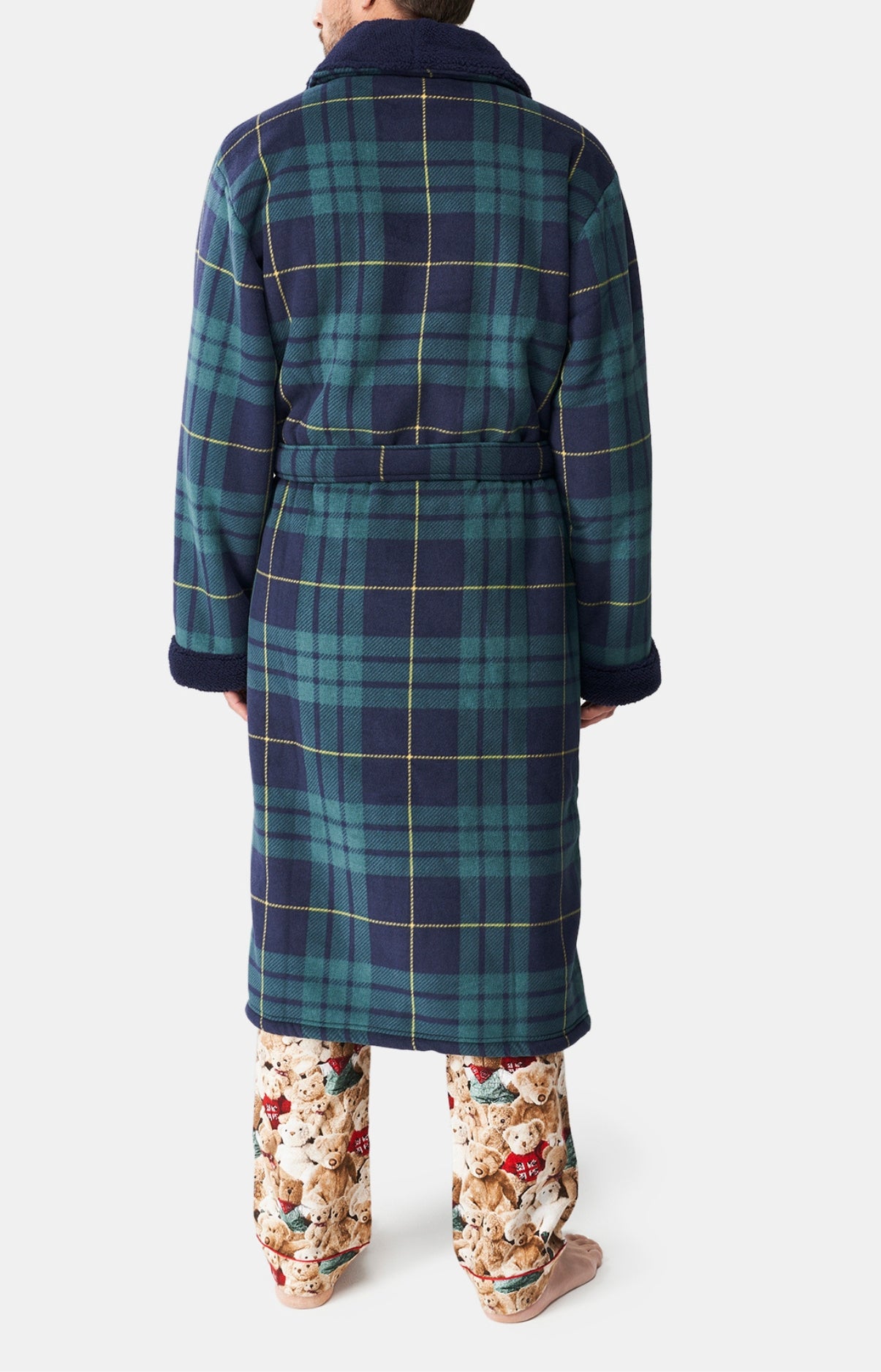 Robe de chambre Homme polaire Ecossais Vert 6