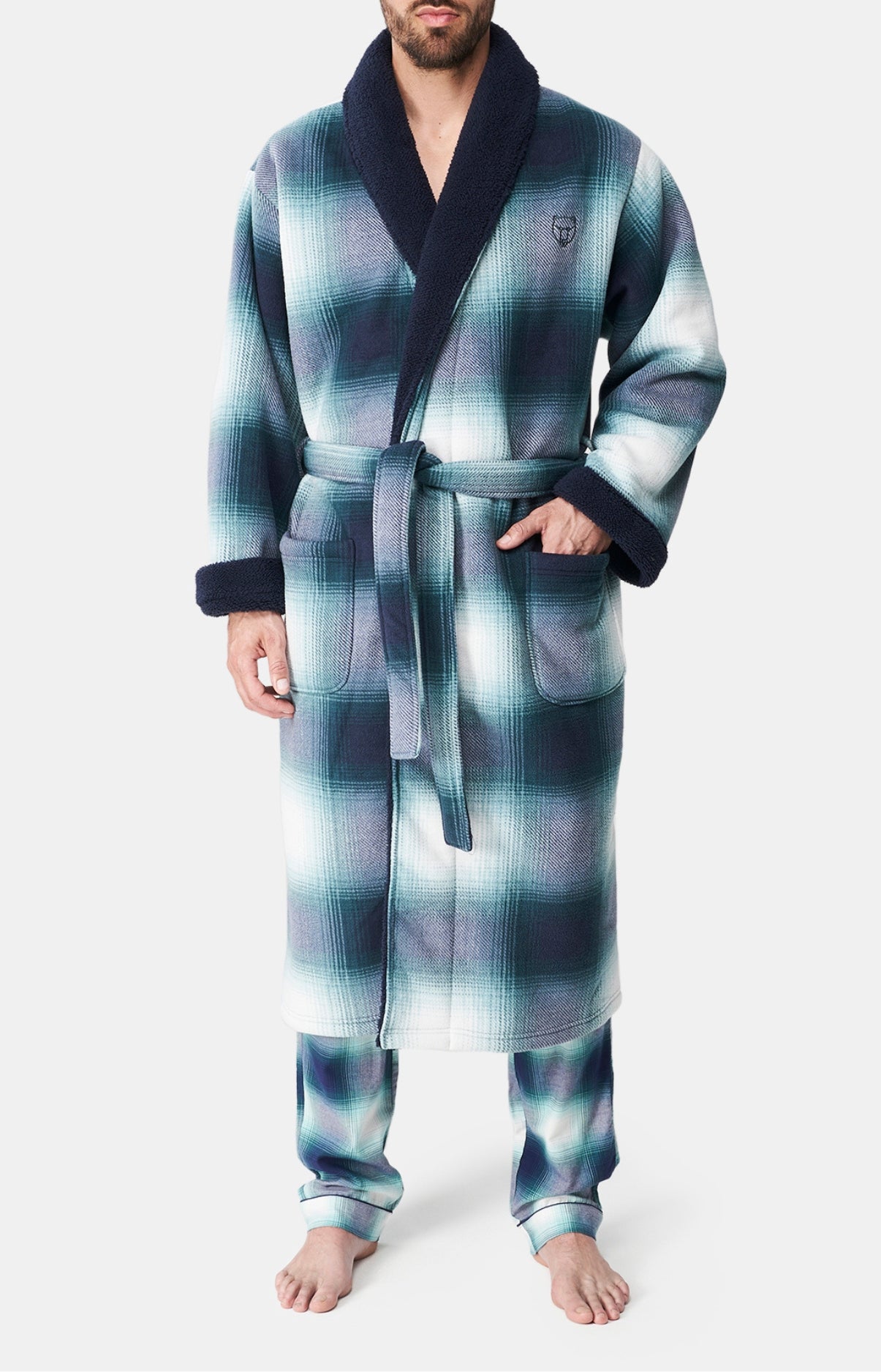 Robe de Chambre Femme polaire Liam Marine 1