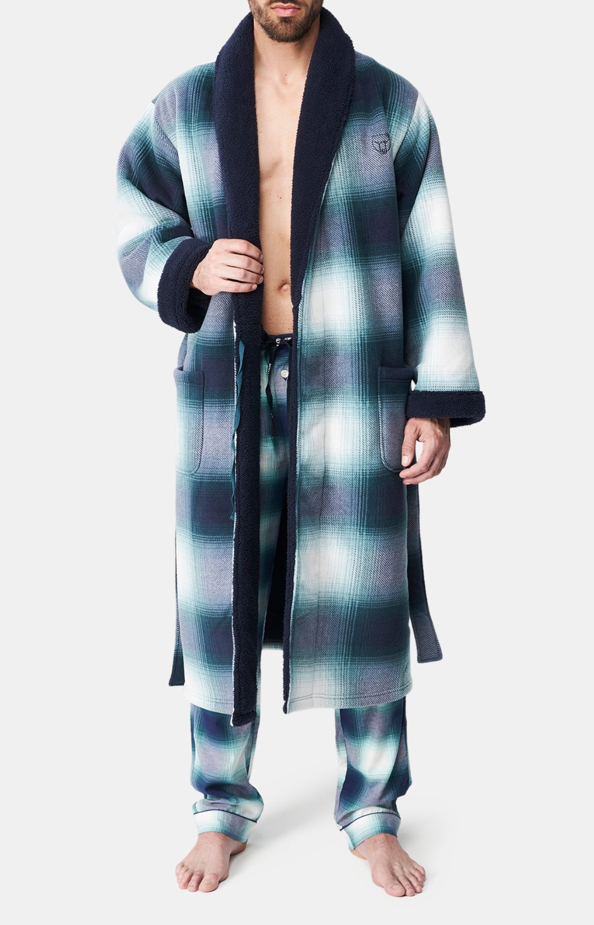 Robe de Chambre Femme polaire Liam Marine 4