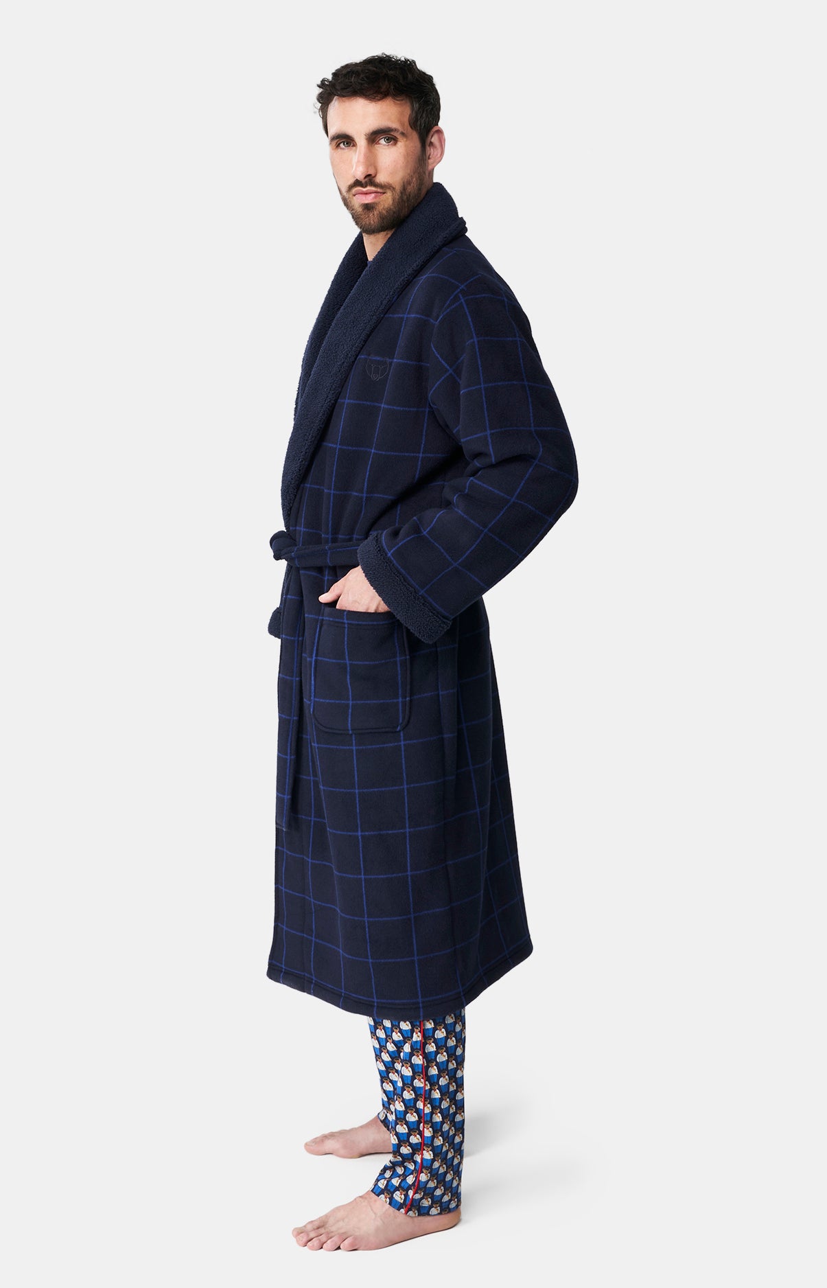 Robe de Chambre Homme polaire Windsor Marine 1
