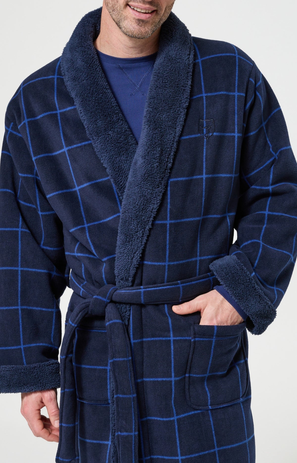 Robe de Chambre Homme polaire Windsor Marine 2
