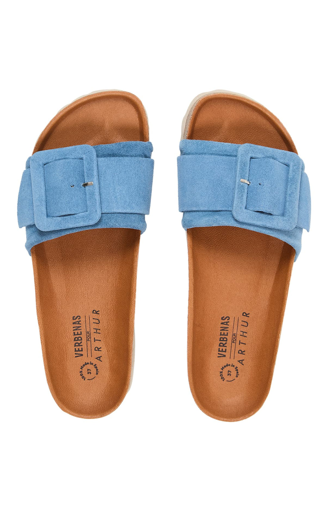 Sandales à boucle bleu femme 2